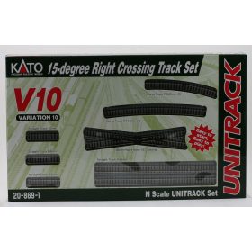   Kato 7078640 Unitrack V10 kiegészítő sínkészlet, ágyazatos pályával, 15°-os jobbos keresztezés (N) - Master
