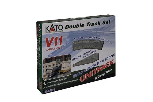 Kato 7078641 Unitrack V11 kiegészítő sínkészlet, ágyazatos betonaljas dupla pályával (N
