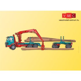 Kibri 12201 Mercedes-Benz farönkszállító teherautó, rakodódaruval (H0)