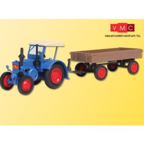 Kibri 12232 Lanz traktor gumikerekes pótkocsival (H0)