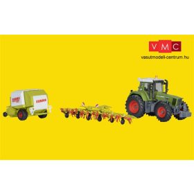 Kibri 12233 FENDT traktorkészlet: CLAAS - ROLLANT - VOLTO mezőgazdasági adapterekkel (H0)