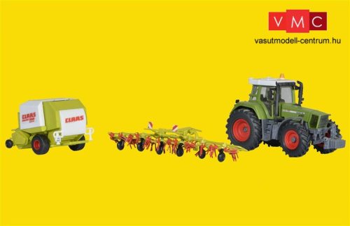 Kibri 12233 FENDT traktorkészlet: CLAAS - ROLLANT - VOLTO mezőgazdasági adapterekkel (H0)