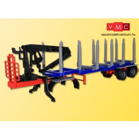 Kibri 12250 DOLL rönkszállító utánfutó rakodódaruval, rövid és hosszú rönkökhöz (H