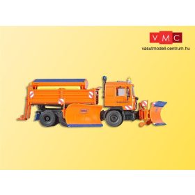 Kibri 15219 MAN autópályakarbantartó jármű hótoló lapáttal és útszóró adapterrel (H