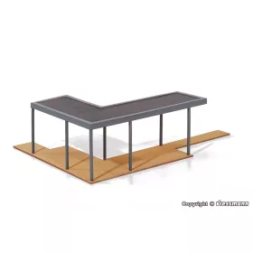   Kibri 38345 Fedett L-alakú teraszrész modern készházakhoz (Kubu) (H0) - Polyplate