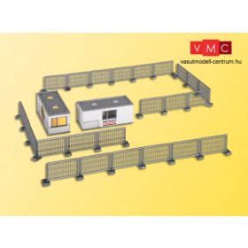 Kibri 48627 Lakókonténer-készlet építkezésekhez kerítéssel, STRABAG - LED világításs