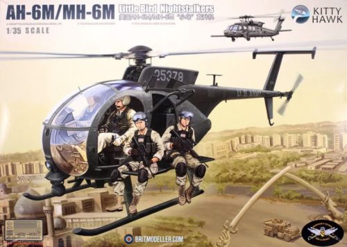 Kitty Hawk Model 50002 AH-6M, MH-6M Little Bird with 6 resin figures (1/35) Harci Helikopter makettek