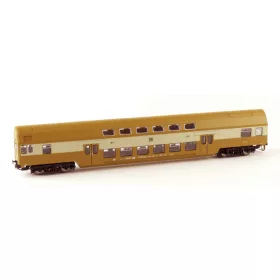   Kuehn 41130 Emeletes vezérlőkocsi, DBmq, szarvasbőr-barna, 2. osztály, DR (E4) (TT)