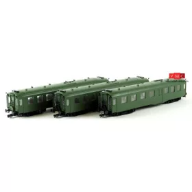   Kuehn 42125 Személykocsi-készlet, 3-részes négytengelyes Altenberg tip. személykocsik, 1 db BC4i-35a, 2 db C4i-35a, DR (E3) (TT)