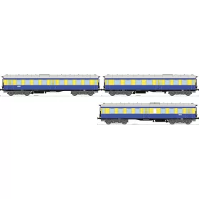   Kuehn 42135 Személykocsi-készlet, 3-részes négytengelyes Altenberg tip. személykocsik, Leipziger S-Bahn, DR (E3) (TT)