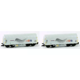   Kuehn 51142 Ponyvás négytengelyes teherkocsi-pár, GATX / DuroDakovic (E6) (TT)