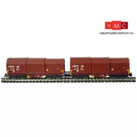  Kuehn 51330 Teleszkóptetős négytengelyes teherkocsi-pár, DB (E4) (TT)