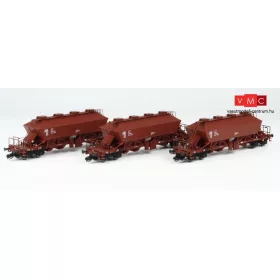  Kuehn 51414 Mész-szállító négytengelyes önürítős teherkocsi-készlet, 3-részes Uaoos9331, DR (E4) (TT)