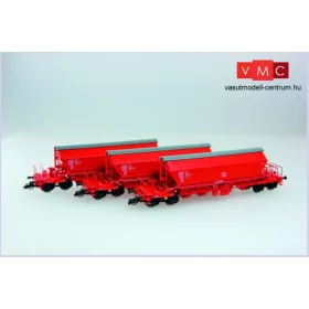   Kuehn 51452 Mész-szállító négytengelyes önürítős teherkocsi-készlet, 3-részes Taoos894, DB-AG (E5) (TT)