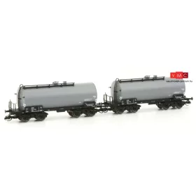   Kuehn 51510 Tartálykocsi-pár, négytengelyes Uerdingen típus, szürke, DR (E3) (TT)