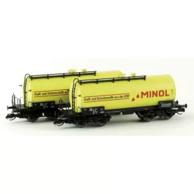   Kuehn 51538 Tartálykocsi-pár, négytengelyes Uerdinger típus, fékállással, MINOL, DR (E4) (TT)