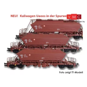   Kuehn 93018 Mész-szállító négytengelyes önürítős teherkocsi-készlet, 3-részes Uaoos9331, DB-AG (E5) (N)
