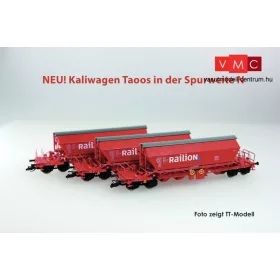   Kuehn 93034 Mész-szállító négytengelyes önürítős teherkocsi-készlet, 3-részes Taoos894, RAILION (E5) (N)