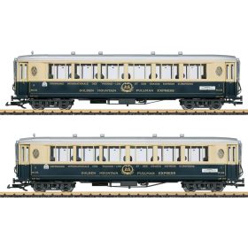   LGB 36660 Személykocsi-pár, négytengelyes szalonkocsi, Golden Mountain Pullman Express, MOB (E2) (G) Set 1