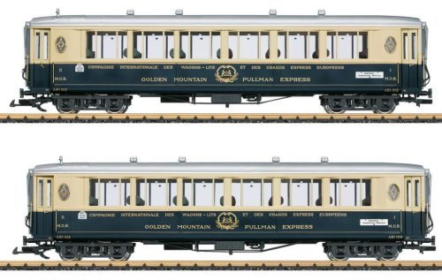 LGB 36660 Személykocsi-pár, négytengelyes szalonkocsi, Golden Mountain Pullman Express, MOB (E2) (G) Set 1