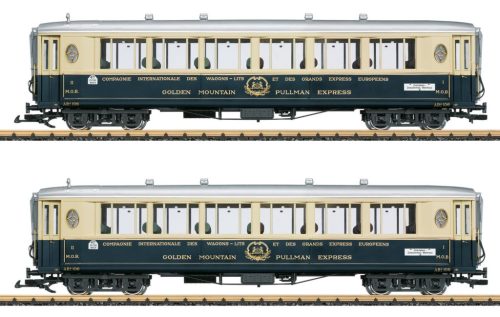 LGB 36661 Személykocsi-pár, négytengelyes szalonkocsi, Golden Mountain Pullman Express, MOB (E2) (G) Set 2