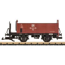   LGB 40557 Magasfalú nyitott teherkocsi, fékállással, DR (E3) (G)