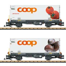   LGB 45888 Konténerszállító teherkocsi-pár, hűtődobozos csereszekrénnyel - Coop, RhB (E6) (G)