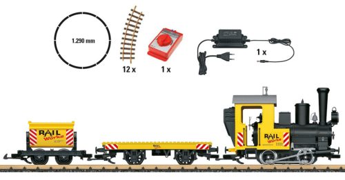 LGB 70504 Analóg kezdőkészlet: Gőzmozdony építkezési tehervonattal, kör pályával (G)