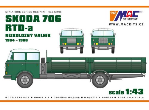 MAC Distribution RES43108 Škoda 706 RTD-a (1/43) műgyanta makett
