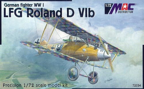 MAC Distribution 72034 German Fighter WW I L.F.G. Roland D.VIb (1/72) repülőgép makett