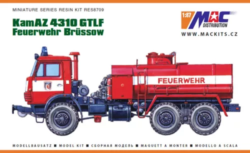 MAC Distribution RES8709 KaMAZ 4310 GTLF Feuerwehr Brüssow (1/87) műgyanta makett
