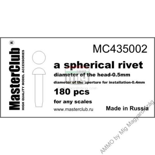 MC435002 Gömbszegecs 0,5mm