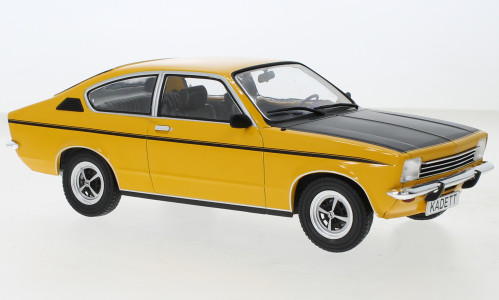 MCG 18191 Opel Kadett C Coupe SR 1975, sárga/fekete (238397) (1:18)