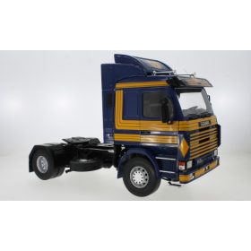   MCG 18238 Scania 143 Topline nyergesvontató 1987, ASG, sötétkék/sárga (248556) (1:18)