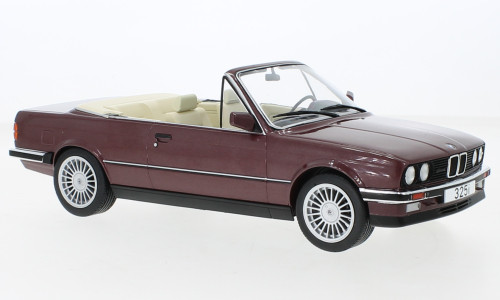 MCG 18380 BMW 325i (E30) Cabriolet, 1985, metál színben - bordó (255546) (1:18)