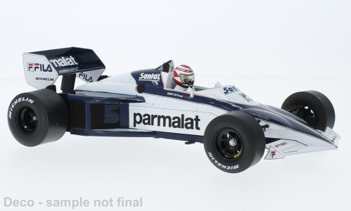 MCG 18618F Brabham BT52 1983, Parmalat, Formel 1, GP Brasilien, N.Piquet, 5, John Player Team Lotus (266612) (1:18)