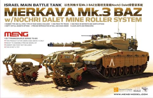 MENG TS-005 Israel Main Battle Tank Merkava Mk.3 BAZ w/Nochri Dalet Mine Roller System 1/35 harckocsi makett