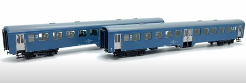 MTB 50004S Személykocsi-pár, négytengelyes Bhv és BDbh sorozat, 2. osztály, MÁV (E5) (H0)