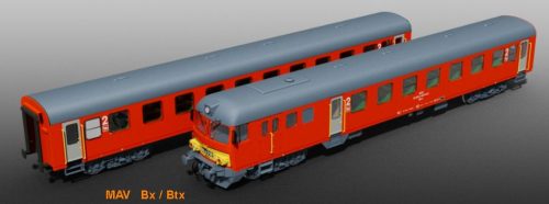 MTB 50005 Személykocsi vezérlőkocsival az MD mozdonyhoz, Bx/Btx, Piroska, MÁV (E5) (H0)