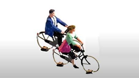 Magnorail EF-2 Mozgó kerékpárosok, férfi és nő (H0) - Építőkészlet
