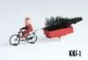 Magnorail KKf-1 Mozgó kerékpáros mikulás utánfutóval, karácsonyfával (H0) - Kész model