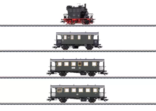Märklin 26619 Gőzmozdony BR 98.3 Glaskasten, 3 db Lokalbahn személykocsival, DB (E3) (H0) - AC / Sound
