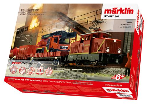 Märklin 29722 Digitális kezdőkészlet: Villanymozdony tűzoltó vonattal - Feuerwehr, Start 