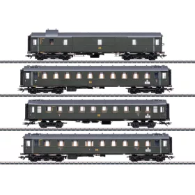   Märklin 42514 Személykocsi-készlet, 4-részes négytengelyes Ba 1928-30 'Hecht', DR (E3) (H0) - AC
