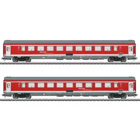 Märklin 42989 Személykocsi-pár, négytengelyes Bpmz, 2. osztály, München Nürnberg Express