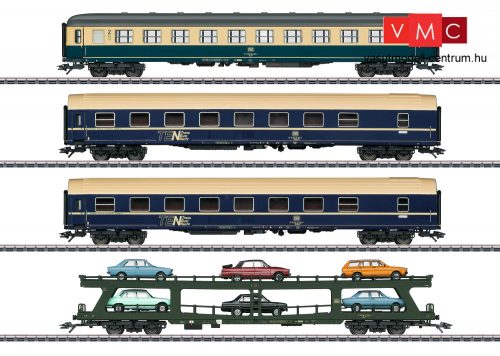 Märklin 42999 Személykocsi-készlet autószállító teherkocsival, 4-részes Autozug, DB (E4