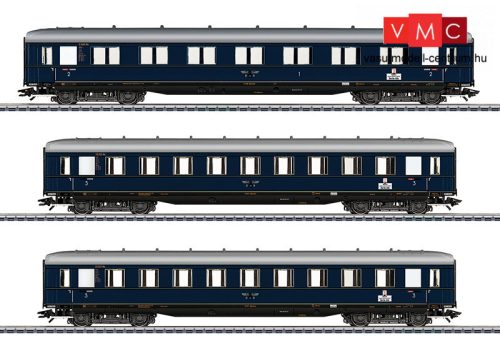 Märklin 43224 Személykocsi-készlet, 3-részes négytengelyes Schürzenwagen, Messe-Lok, DRG 