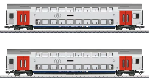 Märklin 43566 Emeletes négytengelyes személykocsi-pár, 2. osztály, SNCB (E6) (H0) - AC