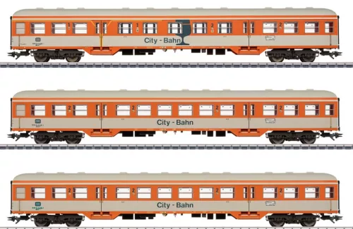 Märklin 43835 Személykocsi-készlet, 3-részes négytengelyes Silberling tip. City-Bahn, DB (E4) (H0) - AC