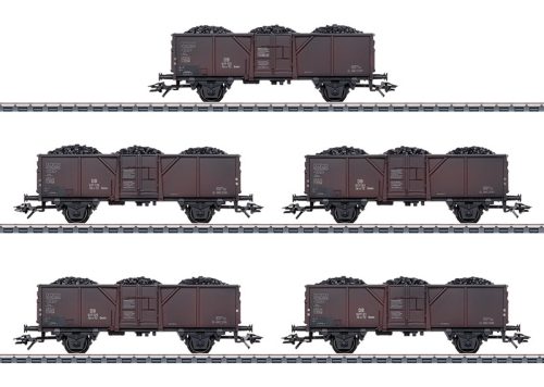 Märklin 44311 Nyitott teherkocsi-készlet, 5-részes, szén rakománnyal, Fd-z-72 Ommv, DB (E3) (H0) - AC